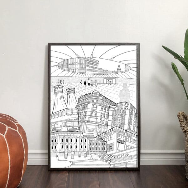 Gone But Not Forgotten Sheffield Cityscape - Print (Black and White)