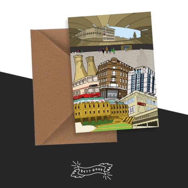 Gone But Not Forgotten Sheffield Cityscape - Greetings Card