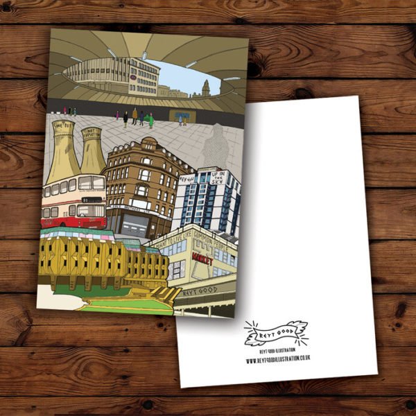 Sheffield gone but not forgotten cityscape - Postcard (A6)