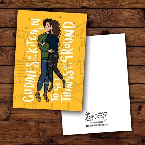 Cuddles in the Kitchen - Postcard (A6)