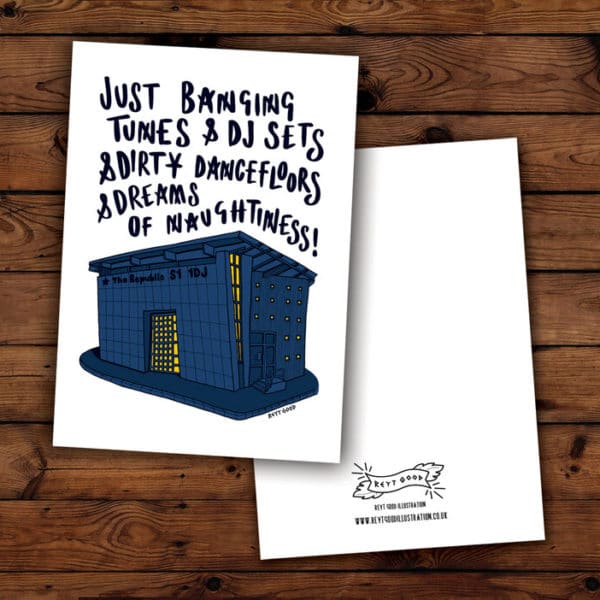 Republic 'Just banging tunes'- Postcard (A6)