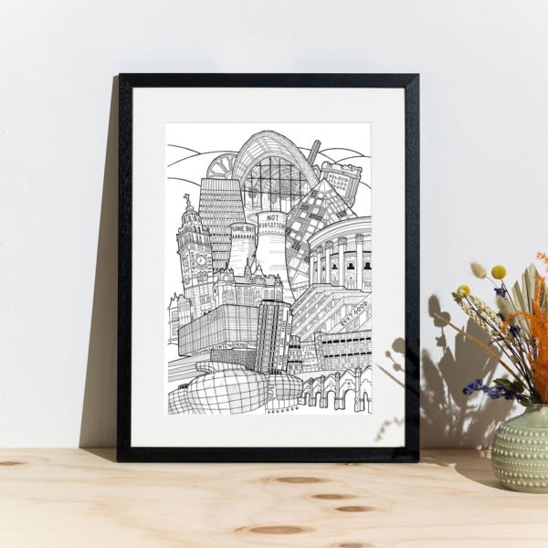 Sheffield Cityscape - Print (Black and White)