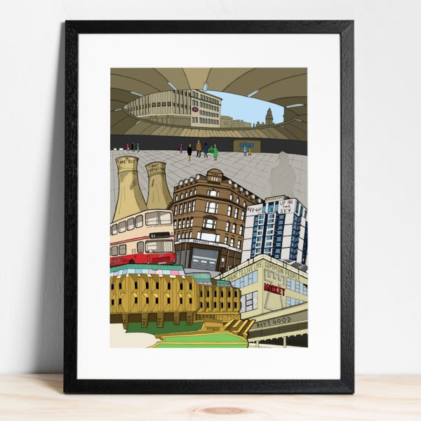 Gone but not forgotten Sheffield cityscape - print
