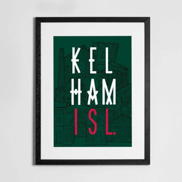 Kelham Island typography cityscape - A3 print