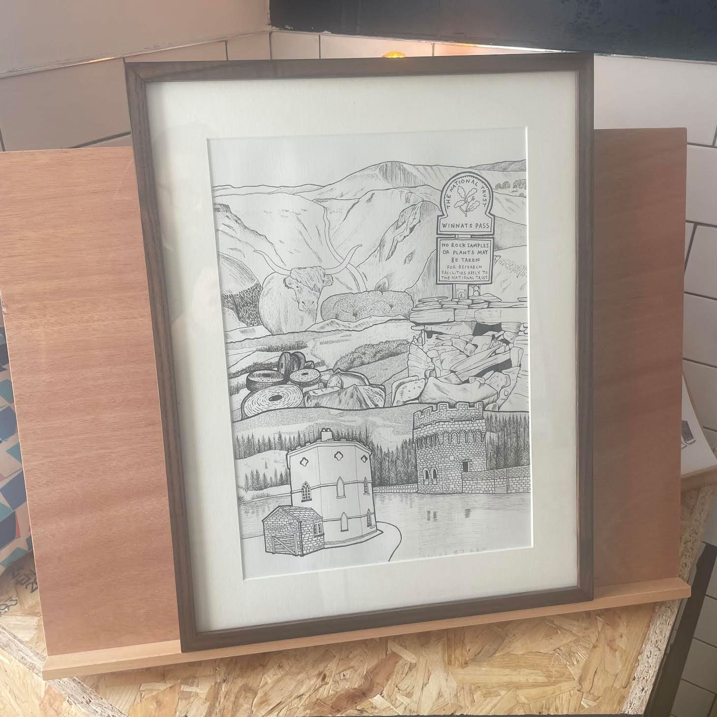 Peaks - Original Artwork - Framed A3 - Image 3