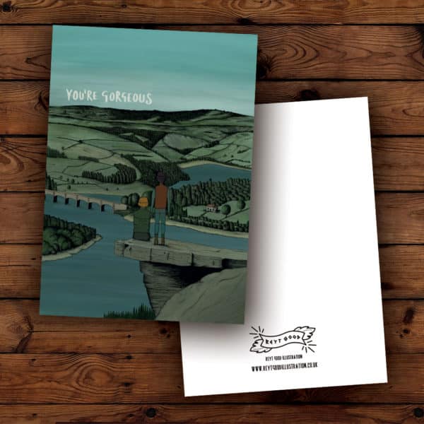 you're gorgeous postcard