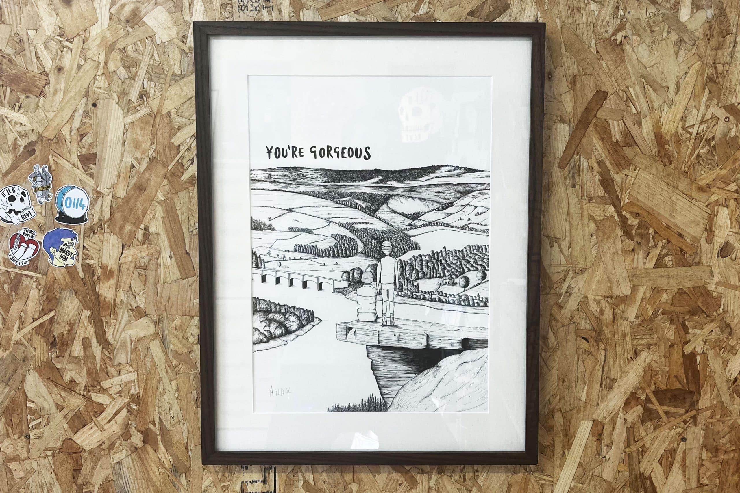 you're gorgeous original framed