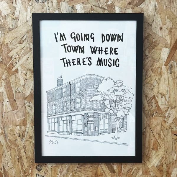 The Green Room down town there's music