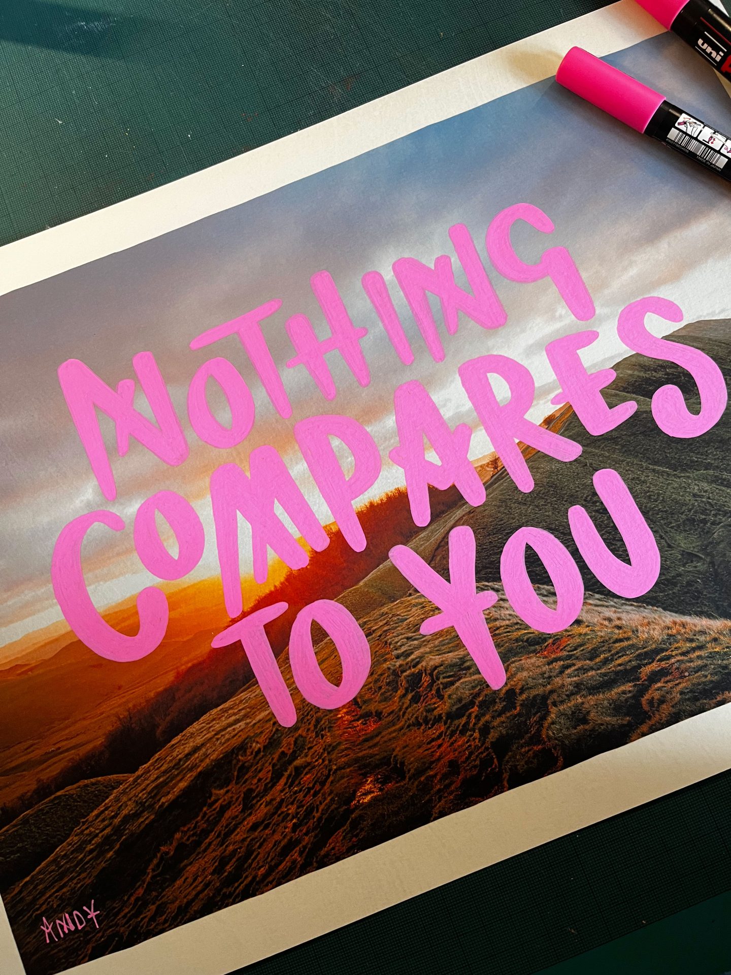 Nothing compares to you hand drawn lettering