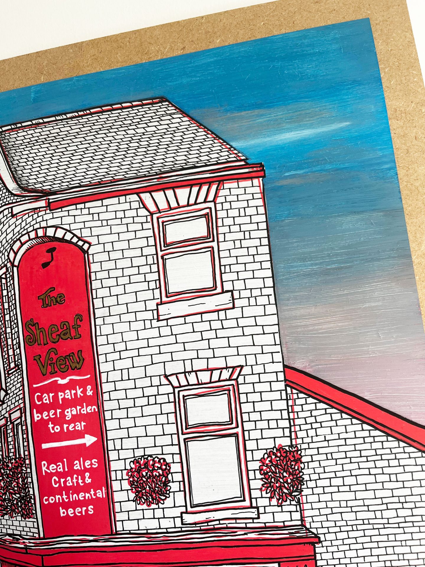 Sheaf View - Original artwork, acrylic, posca and fineliner on board - Image 2