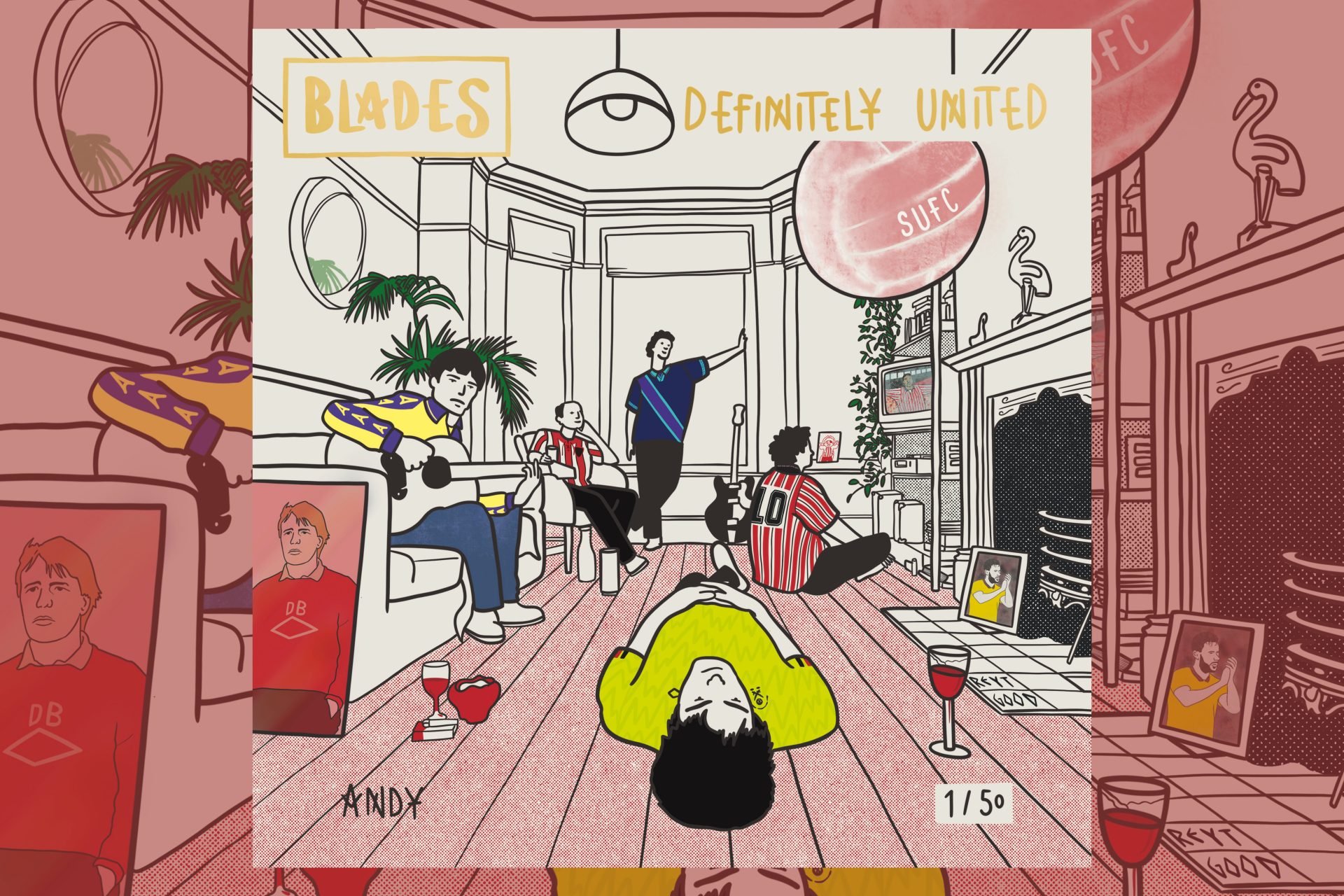 sufc limited edition gold foil print