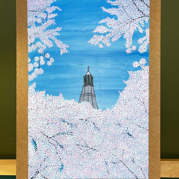 Through the Blossom - A3 posca and acrylic on board - Original