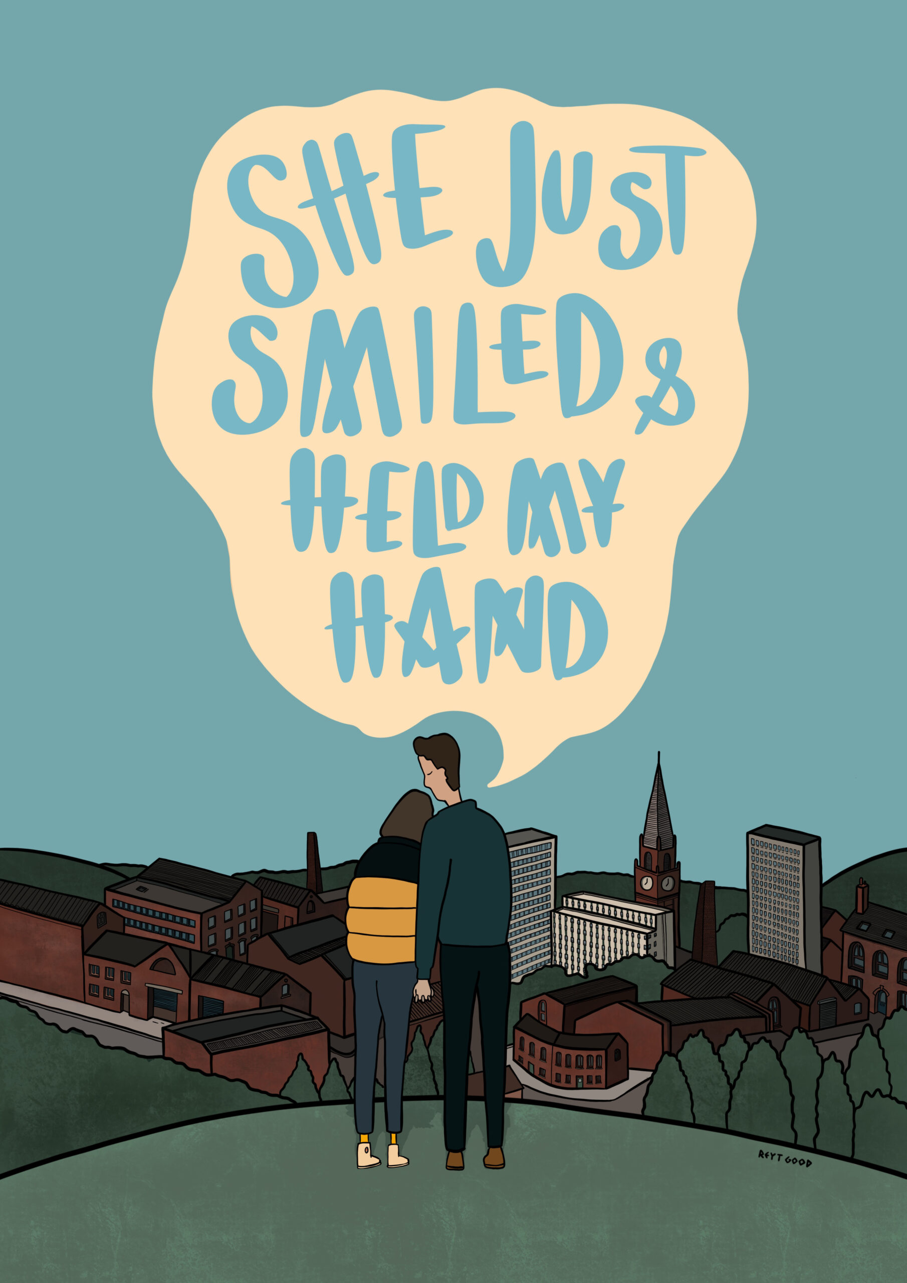 Smiled and held my hand - Personalised A3 print - Image 2