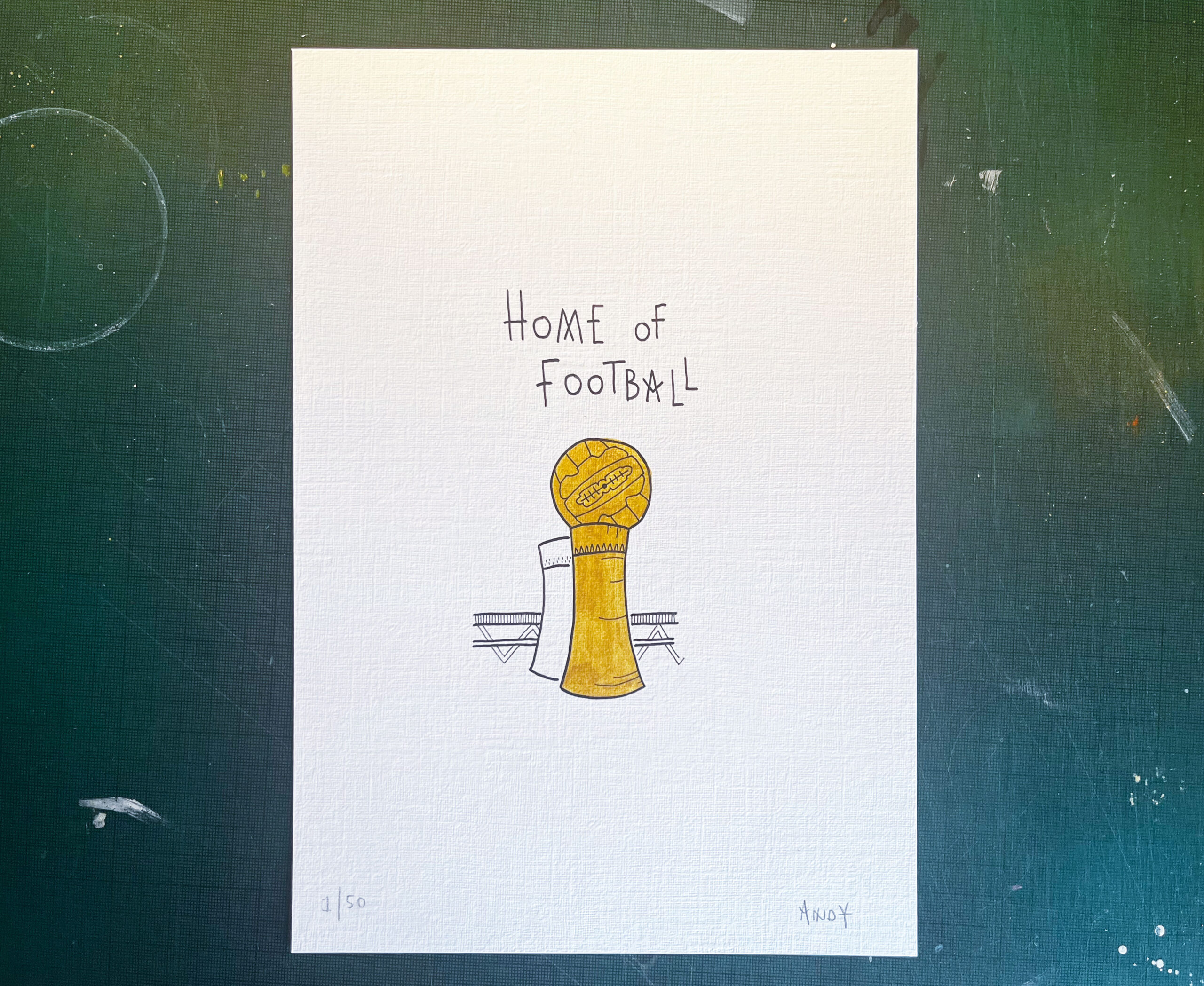Home of Football - Hand drawn - Gold - Ltd Edition