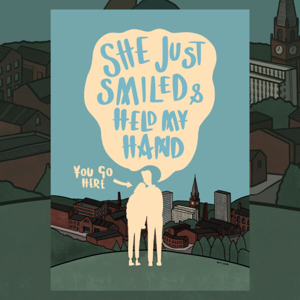 Smiled and held my hand - Personalised A3 print