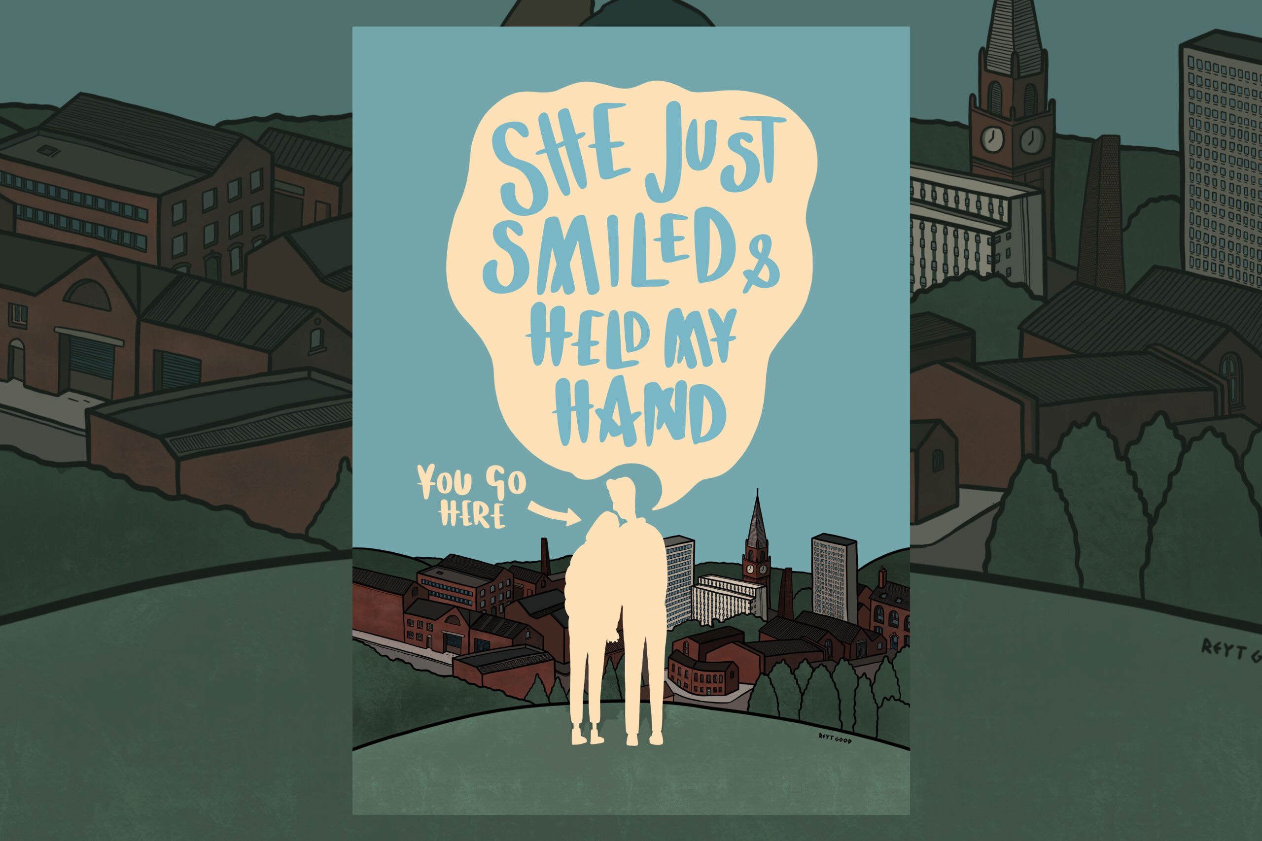 Smiled and held my hand - Personalised A3 print