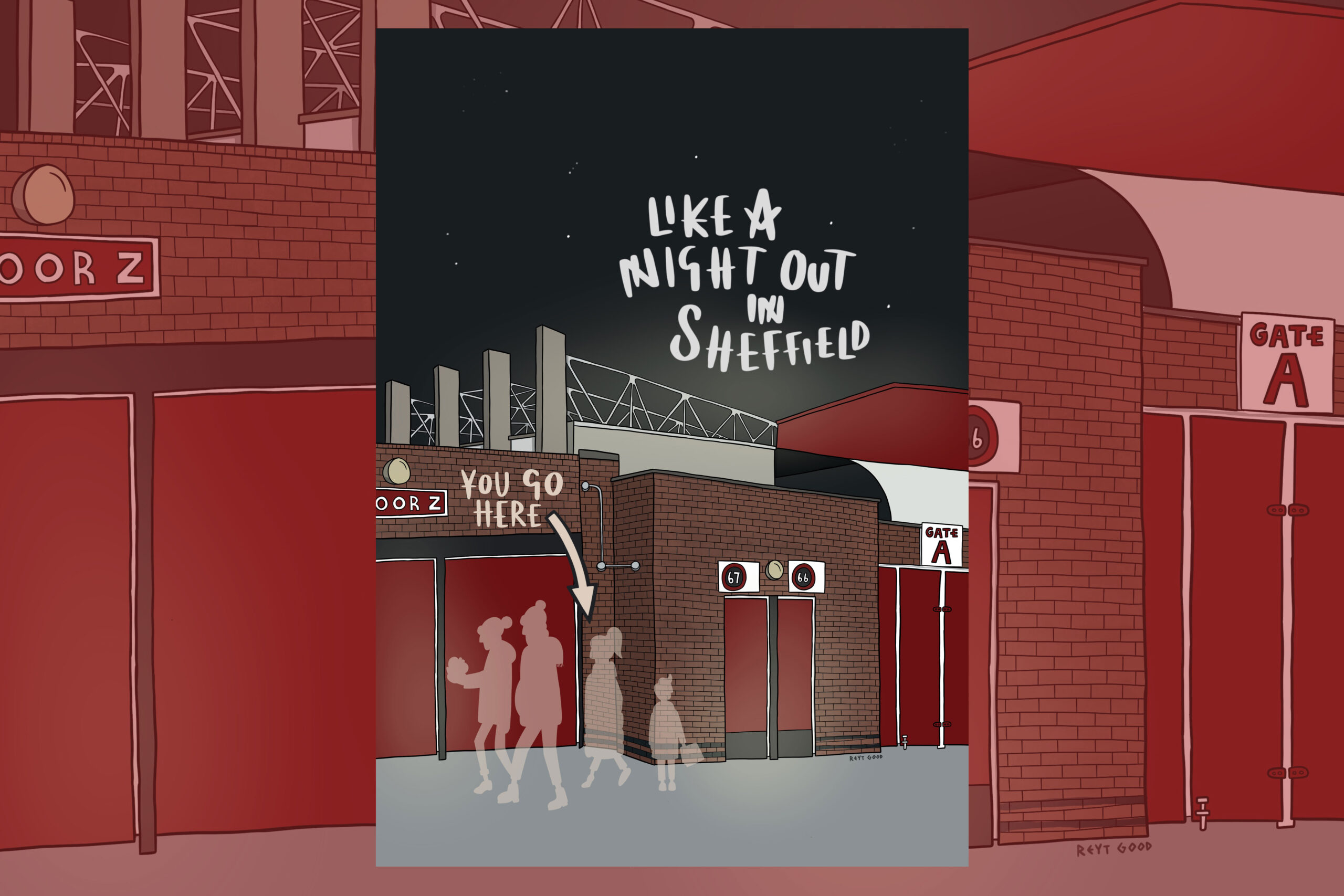 Personalised Sheffield United print - Night out in Sheffield