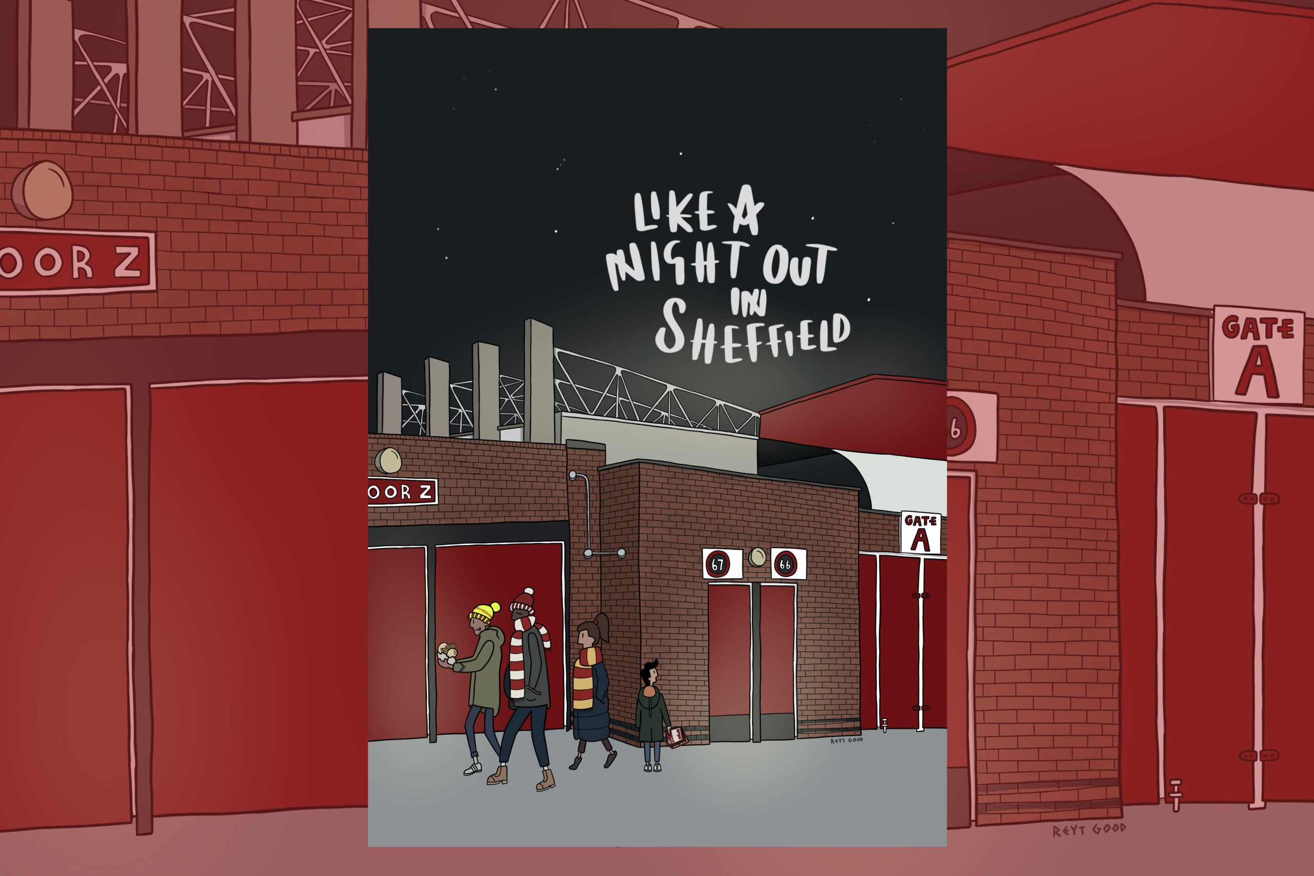 Personalised Sheffield United print - Night out in Sheffield - Image 2