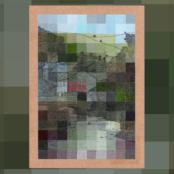 The Squared Series - Castleton - A3 acrylic and finaliser on board - Original